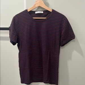 Mike Jaymes Navy and Red Striped Men's T-Shirt